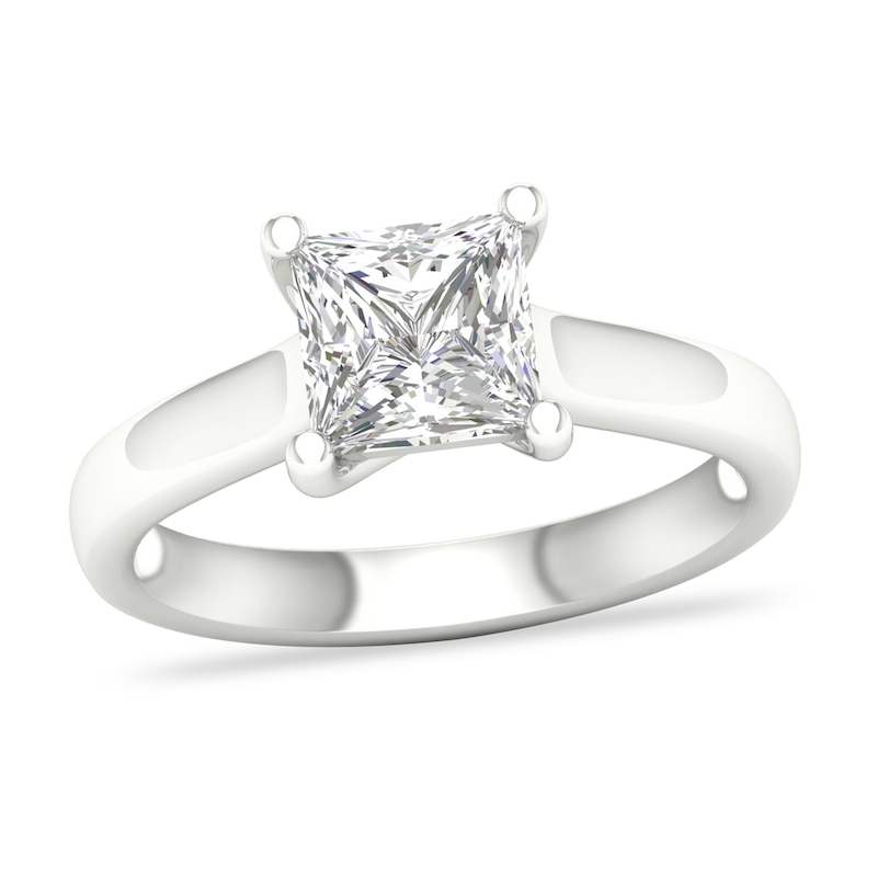 Diamond Solitaire Ring 2 ct tw Princess-cut Platinum (I1/I)