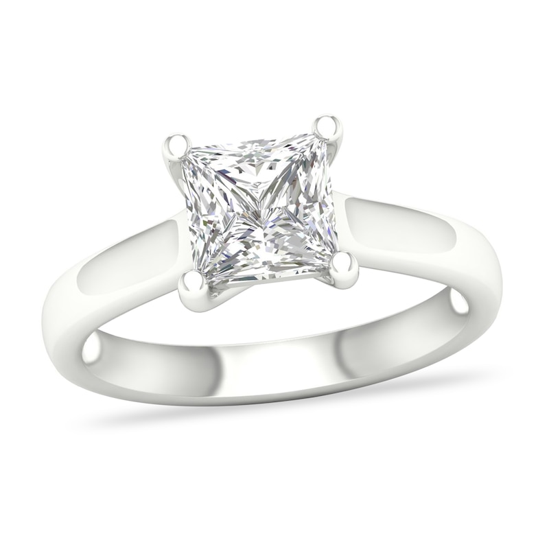 Main Image 1 of Diamond Solitaire Ring 2 ct tw Princess-cut 14K White Gold (I2/I)