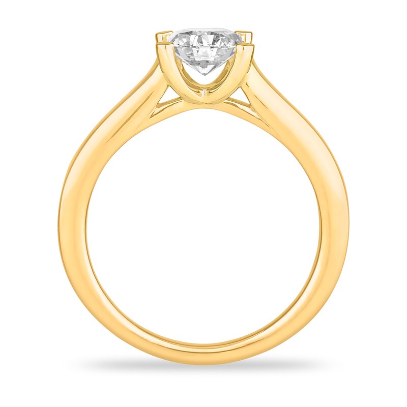 Diamond Solitaire Engagement Ring 1 ct tw Princess-cut 14K Yellow Gold (I2/I)