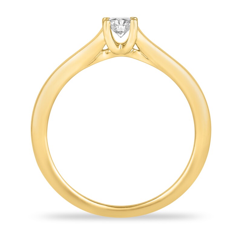 Diamond Solitaire Engagement Ring 1/5 ct tw Princess-cut 14K Yellow Gold (I2/I)
