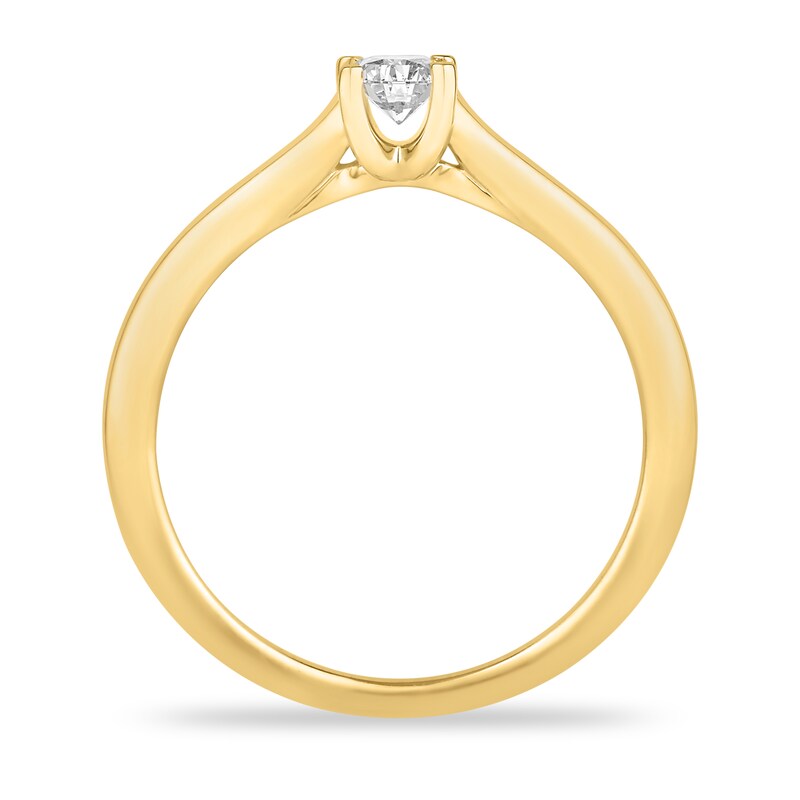 Diamond Solitaire Engagement Ring 1/3 ct tw Princess-cut 14K Yellow Gold (I2/I)