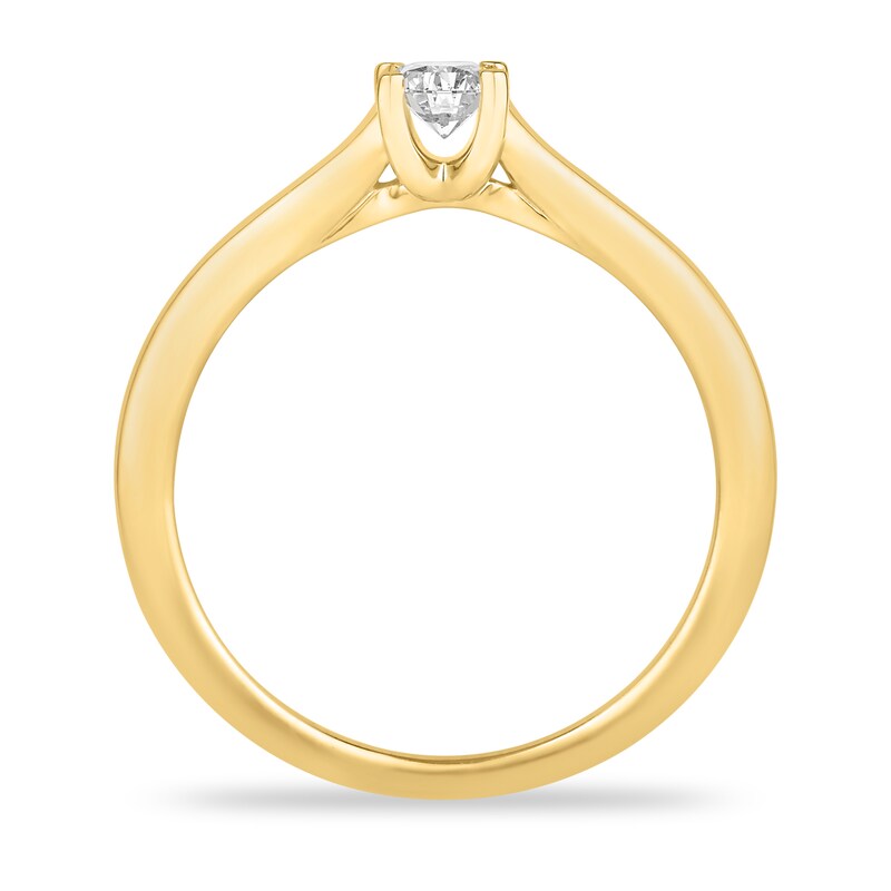 Diamond Solitaire Engagement Ring 1/3 ct tw Princess-cut 14K Yellow Gold (I2/I)