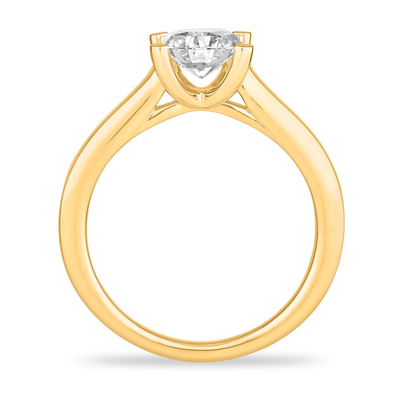 Main Image 2 of Diamond Solitaire Engagement Ring 3 ct tw Princess-cut 14K Yellow Gold (I2/I)