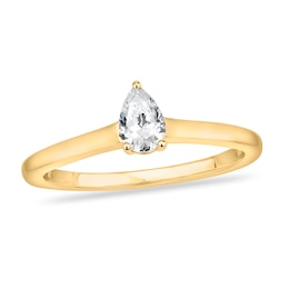 Diamond Solitaire Engagement Ring 1/2 ct tw Pear-shaped 14K Yellow Gold (I2/I)