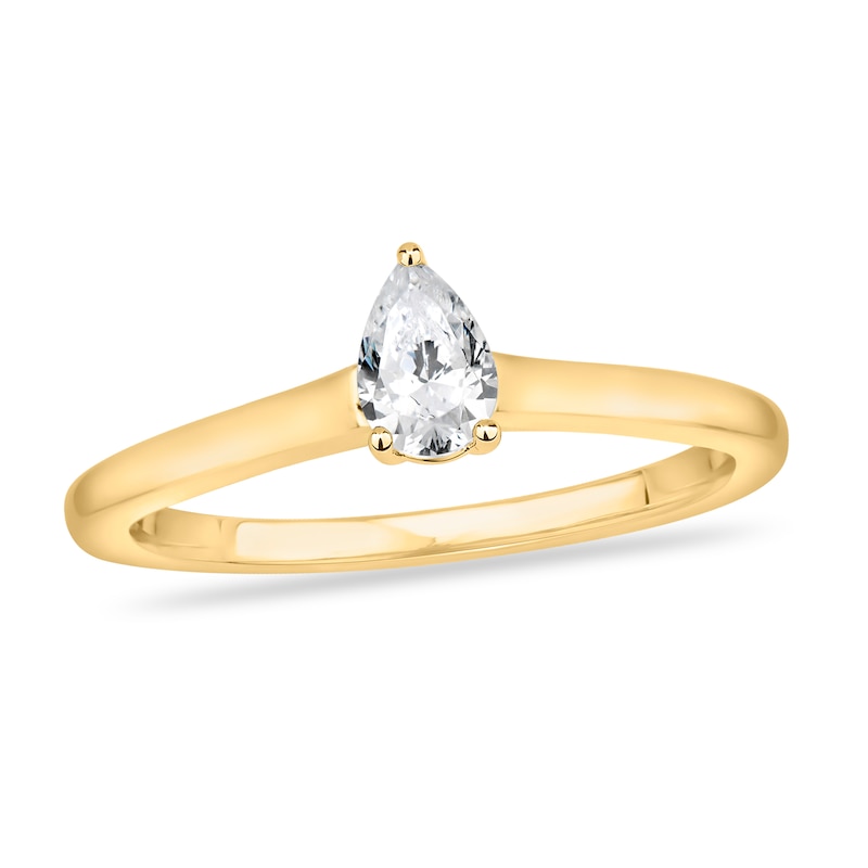 Main Image 1 of Diamond Solitaire Engagement Ring 1/2 ct tw Pear-shaped 14K Yellow Gold (I2/I)