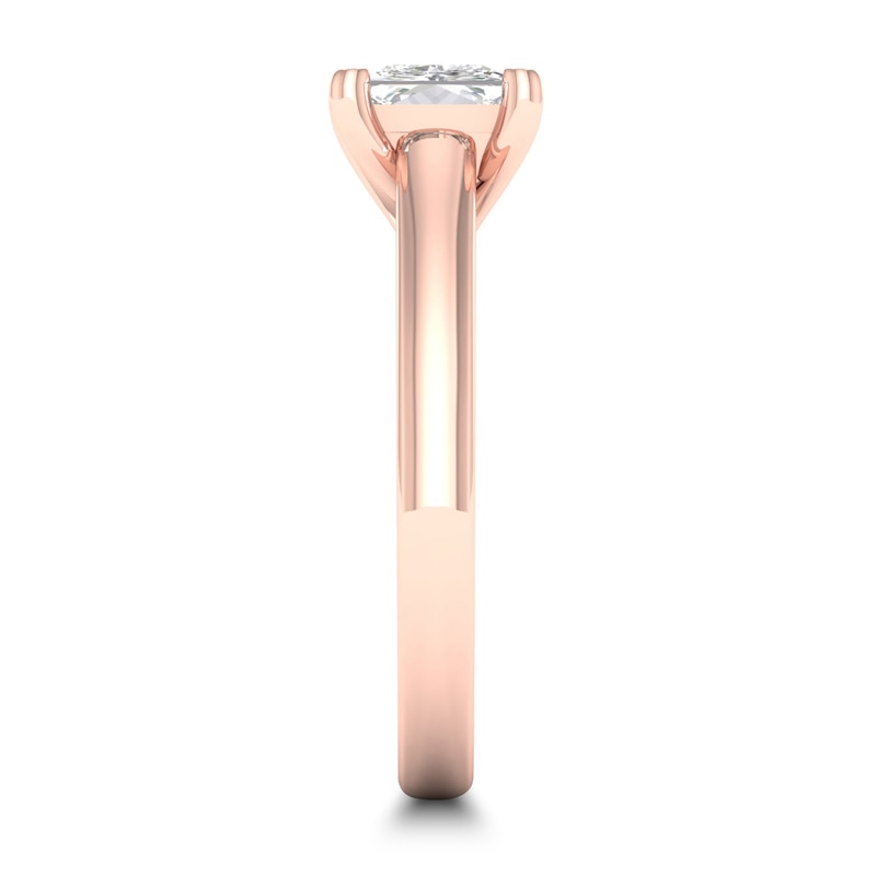 Main Image 2 of Diamond Solitaire Ring 1-1/4 ct tw Princess-cut 14K Rose Gold (I1/I)