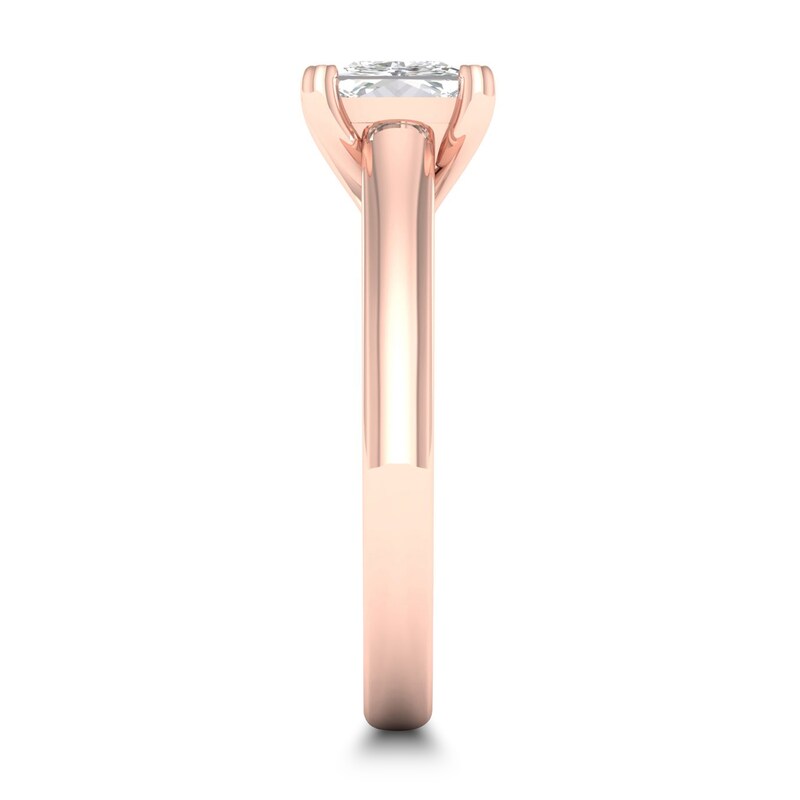 Main Image 2 of Diamond Solitaire Ring 1-1/4 ct tw Princess-cut 14K Rose Gold (I2/I)