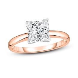 Diamond Solitaire Ring 1 ct tw Princess 14K Rose Gold (I1/I)