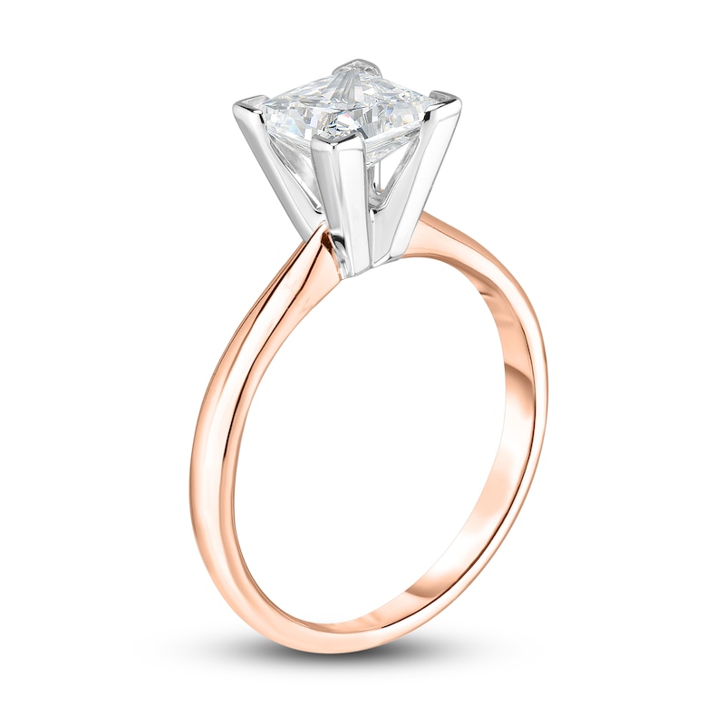 Main Image 3 of Diamond Solitaire Ring 1 ct tw Princess 14K Rose Gold (I1/I)
