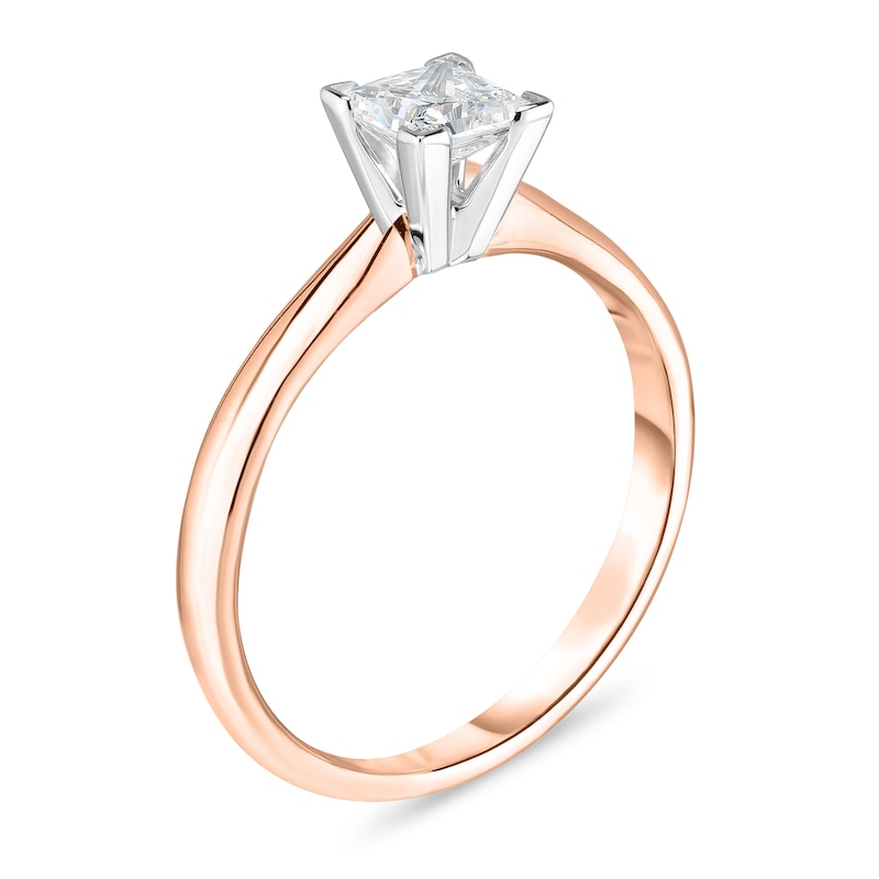 Diamond Solitaire Ring 1/5 ct tw Princess 14K Rose Gold (I1/I)