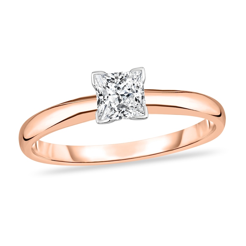 Diamond Solitaire Ring 1/4 ct tw Princess 14K Rose Gold (I1/I)