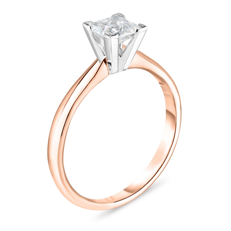 Diamond Solitaire Ring 1/4 ct tw Princess 14K Rose Gold (I1/I)