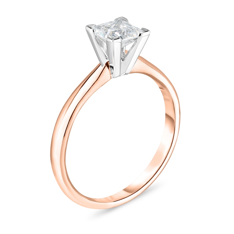 Main Image 2 of Diamond Solitaire Ring 1/3 ct tw Princess 14K Rose Gold (I1/I)