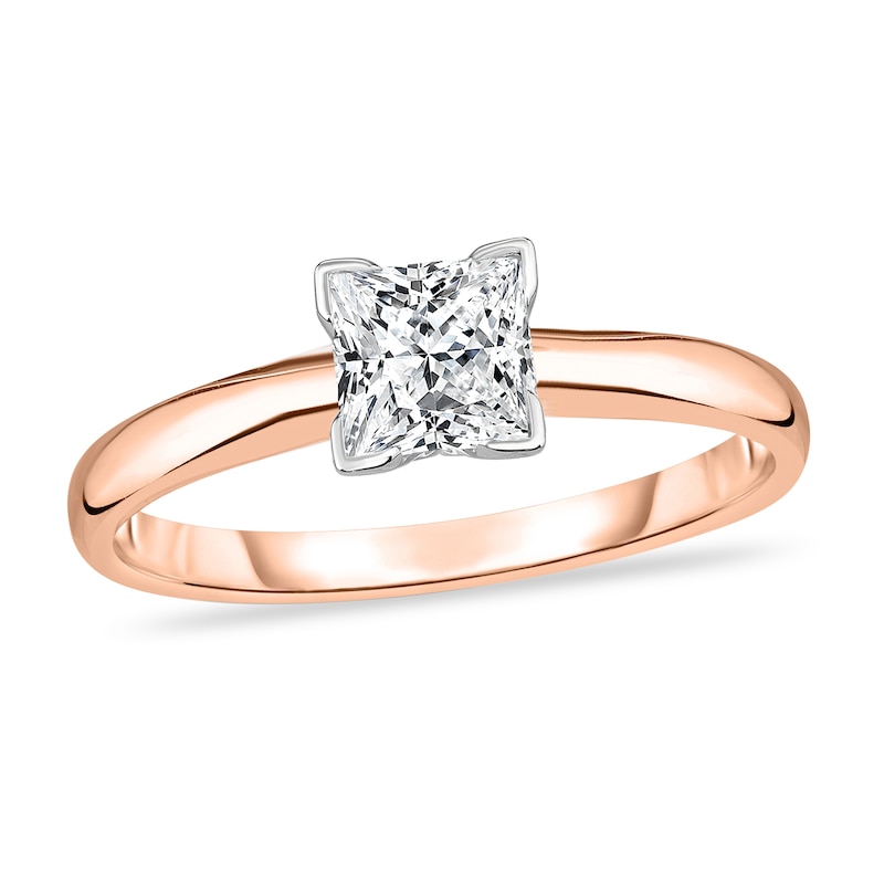Diamond Solitaire Ring 3/8 ct tw Princess 14K Rose Gold (I1/I)