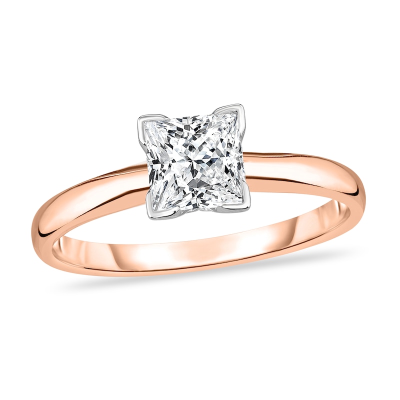 Diamond Solitaire Ring 5/8 ct tw Princess 14K Rose Gold (I1/I)