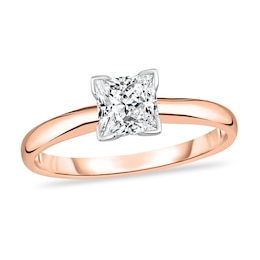 Diamond Solitaire Ring 1/2 ct tw Princess 14K Rose Gold (I1/I)