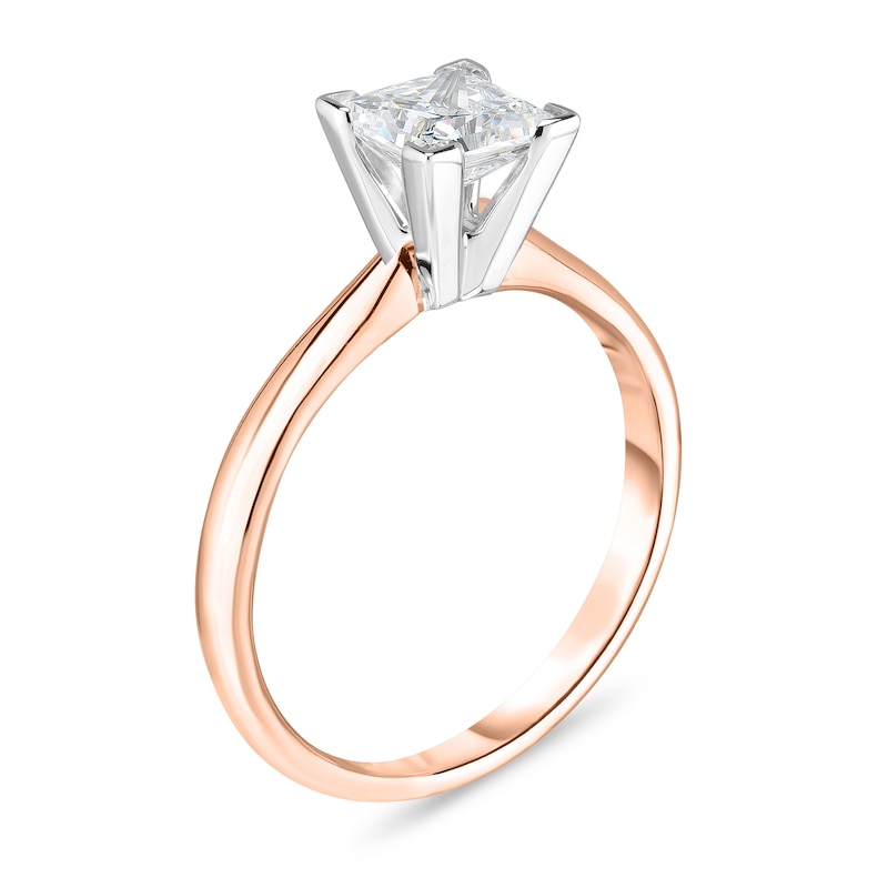 Main Image 2 of Diamond Solitaire Ring 1/2 ct tw Princess 14K Rose Gold (I1/I)
