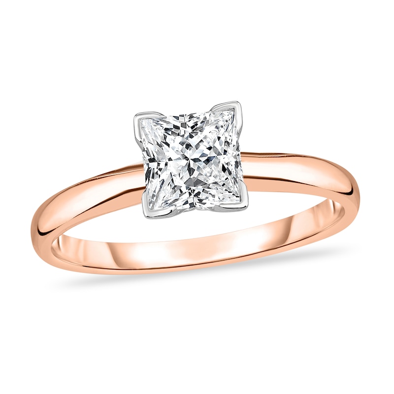Diamond Solitaire Ring 3/4 ct tw Princess 14K Rose Gold (I1/I)