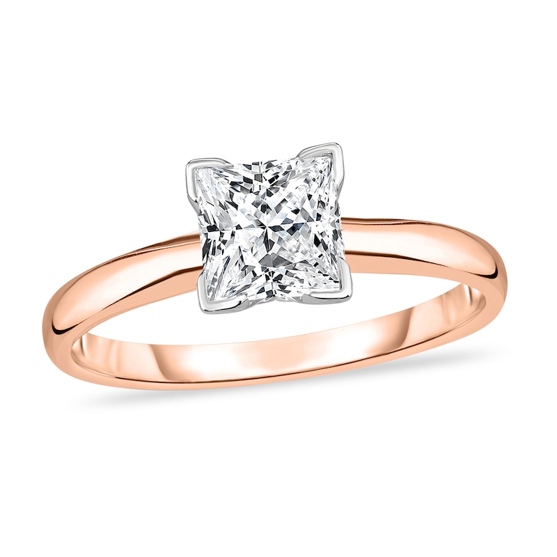 Main Image 1 of Diamond Solitaire Ring 7/8 ct tw Princess 14K Rose Gold (I1/I)