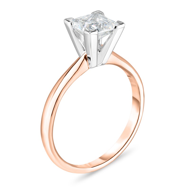 Main Image 2 of Diamond Solitaire Ring 7/8 ct tw Princess 14K Rose Gold (I1/I)