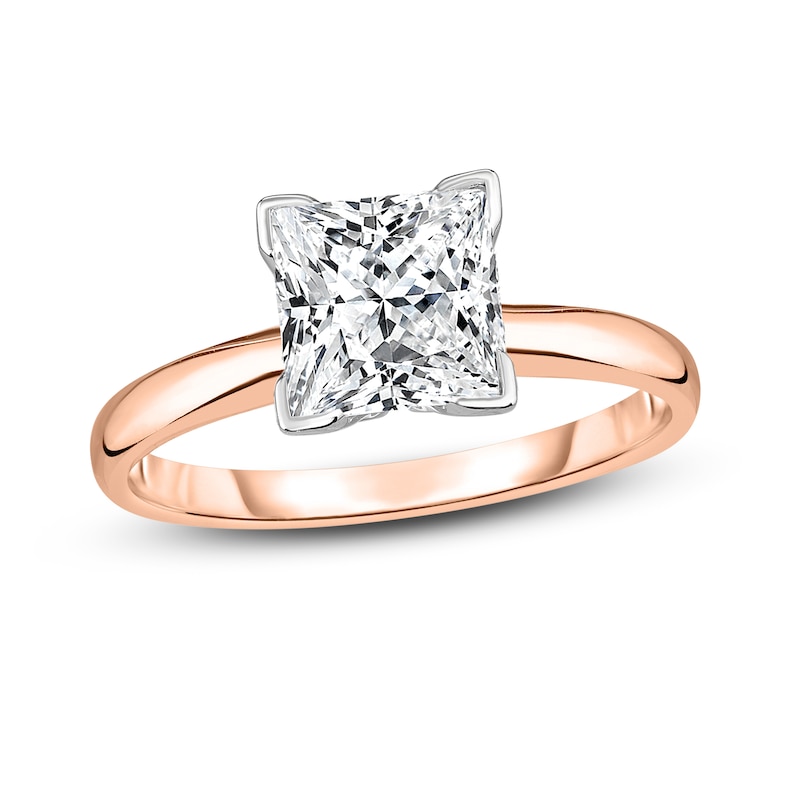 Main Image 1 of Diamond Solitaire Ring 1-1/3 ct tw Princess 14K Rose Gold (I2/I)