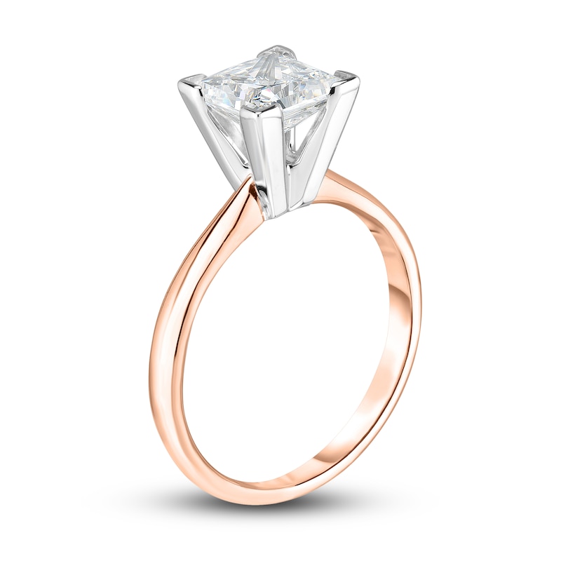 Main Image 3 of Diamond Solitaire Ring 1-1/3 ct tw Princess 14K Rose Gold (I2/I)