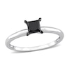 Thumbnail Image 1 of Black Diamond Solitaire Engagement Ring 3/4 ct tw Princess-cut 14K White Gold