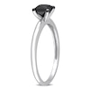 Thumbnail Image 2 of Black Diamond Solitaire Engagement Ring 3/4 ct tw Princess-cut 14K White Gold