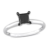 Thumbnail Image 0 of Black Diamond Solitaire Engagement Ring 1 ct tw Princess-cut 14K White Gold