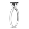 Thumbnail Image 1 of Black Diamond Solitaire Engagement Ring 1 ct tw Princess-cut 14K White Gold
