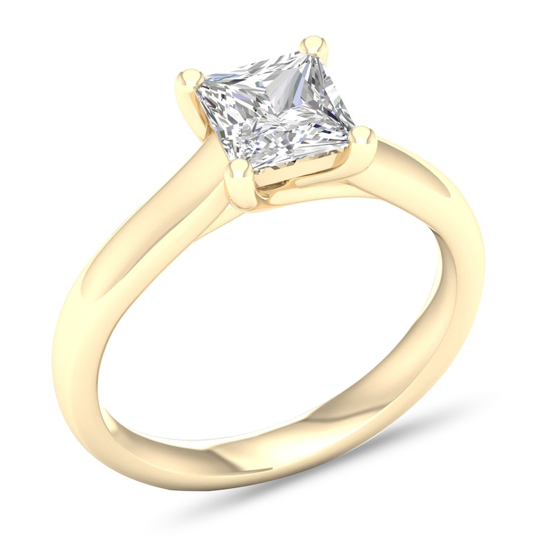 Main Image 4 of Diamond Solitaire Ring 1-1/2 ct tw Princess-cut 14K Yellow Gold (I1/I)