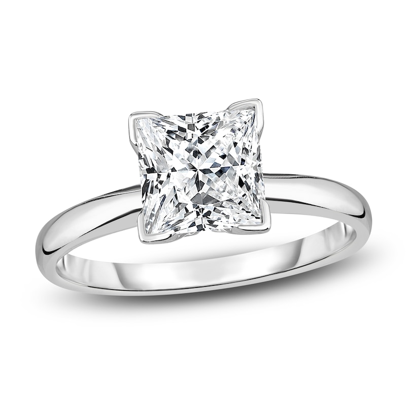 Main Image 1 of Diamond Solitaire Ring 1-1/3 ct tw Princess 14K White Gold (I1/I)