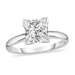 Diamond Solitaire Ring 1-7/8 ct tw Princess 14K White Gold (I1/I)