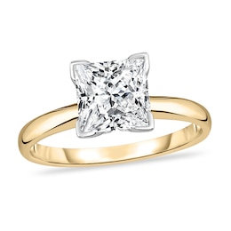 Diamond Solitaire Ring 1-7/8 ct tw Princess 14K Yellow Gold (I1/I)