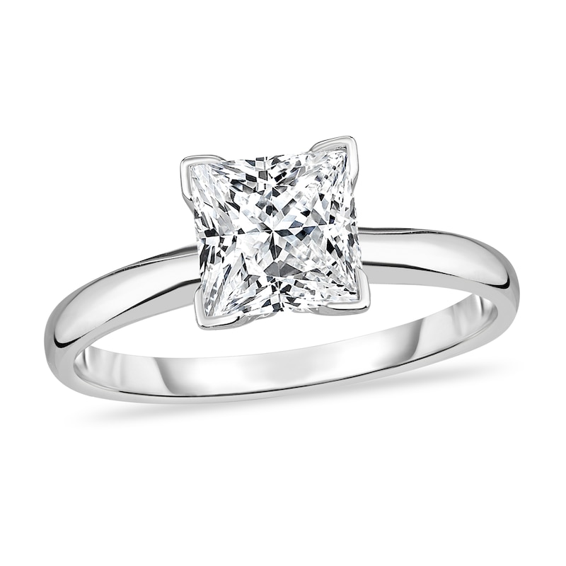 Main Image 1 of Diamond Solitaire Ring 1 ct tw Princess 14K White Gold (I1/I)