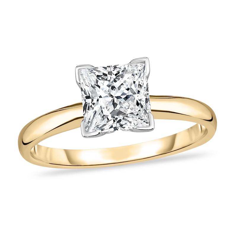 Main Image 1 of Diamond Solitaire Ring 1 ct tw Princess 14K Yellow Gold (I1/I)