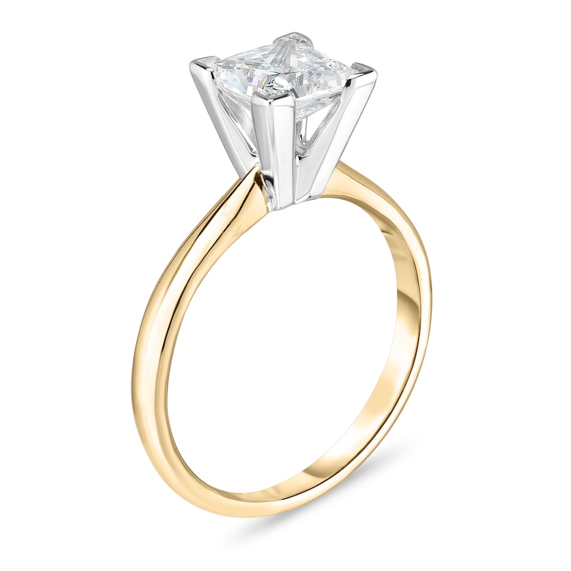 Main Image 2 of Diamond Solitaire Ring 1 ct tw Princess 14K Yellow Gold (I1/I)