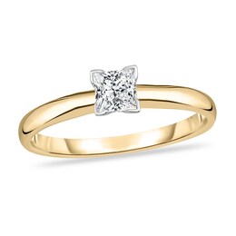 Diamond Solitaire Ring 1/5 ct tw Princess 14K Yellow Gold (I1/I)