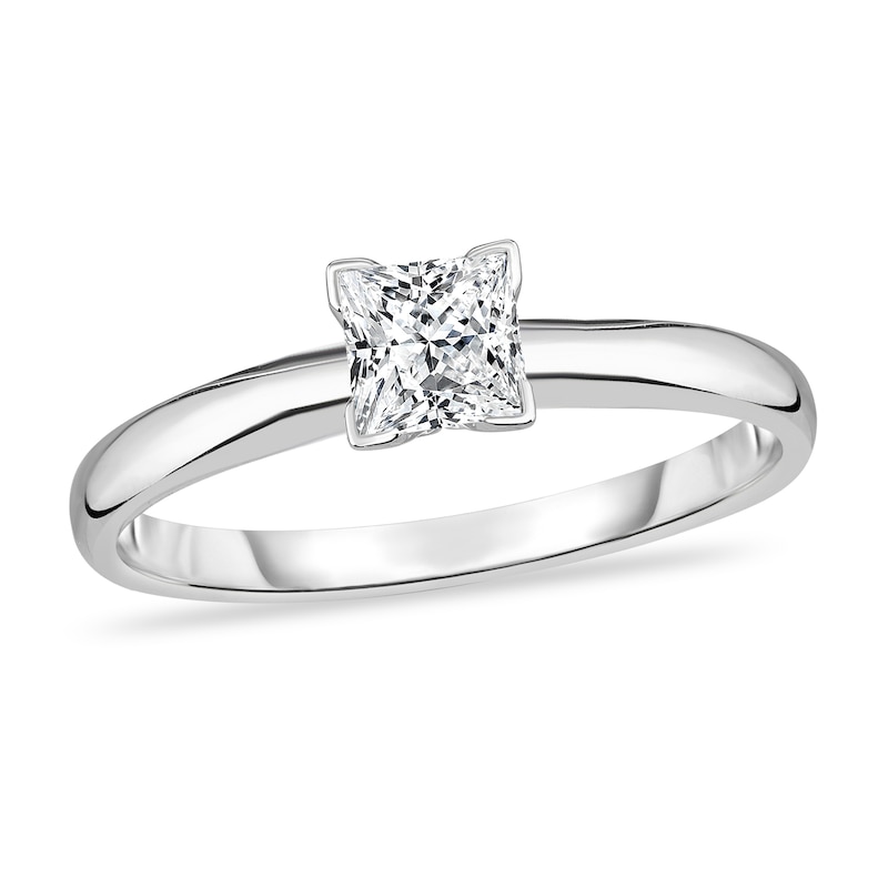 Main Image 1 of Diamond Solitaire Ring 1/4 ct tw Princess 14K White Gold (I1/I)