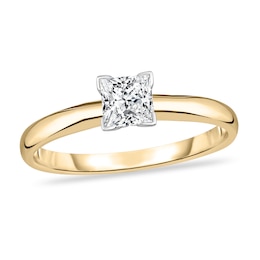 Diamond Solitaire Ring 1/4 ct tw Princess 14K Yellow Gold (I1/I)