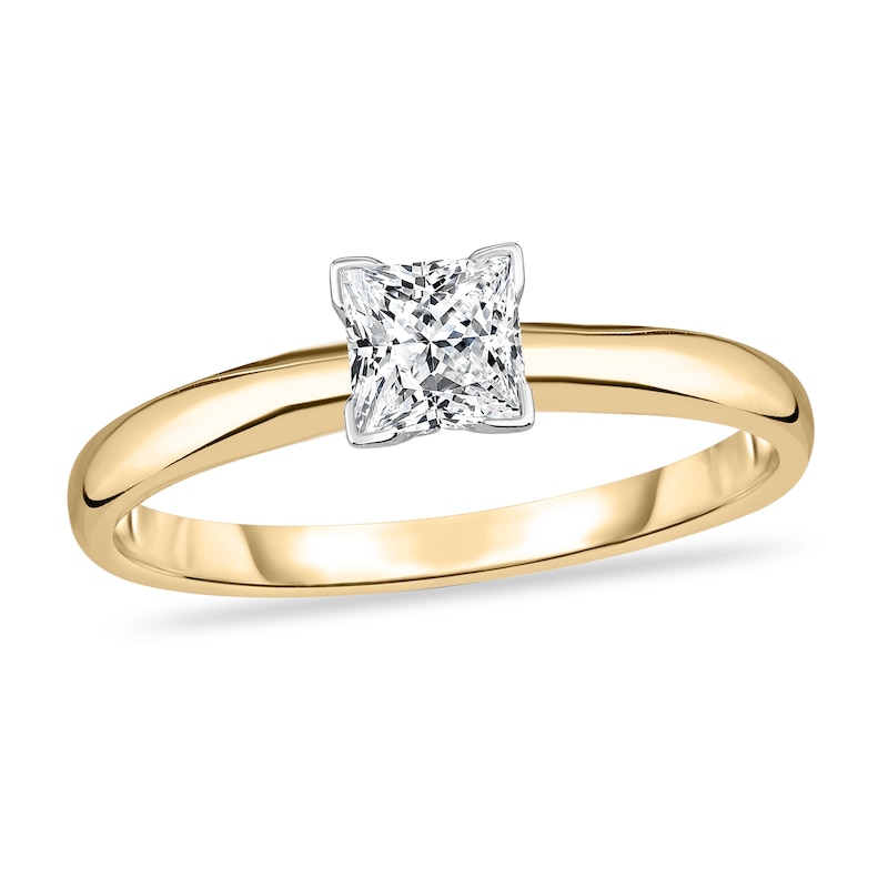 Main Image 1 of Diamond Solitaire Ring 1/4 ct tw Princess 14K Yellow Gold (I1/I)
