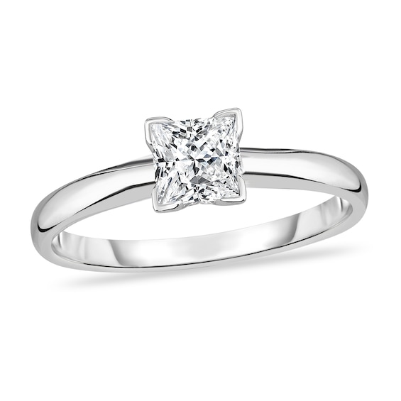 Diamond Solitaire Ring 1/3 ct tw Princess 14K White Gold (I1/I) | Jared