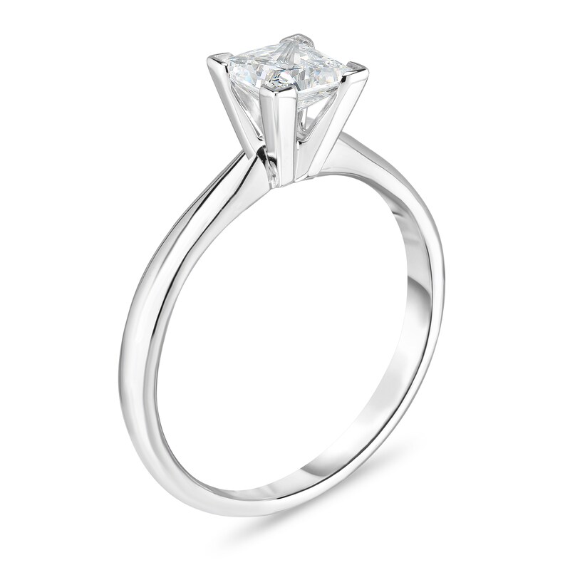 Main Image 2 of Diamond Solitaire Ring 1/3 ct tw Princess 14K White Gold (I1/I)