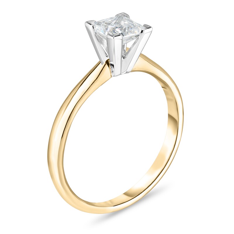 Main Image 2 of Diamond Solitaire Ring 1/3 ct tw Princess 14K Yellow Gold (I1/I)