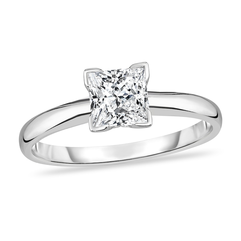 Main Image 1 of Diamond Solitaire Ring 5/8 ct tw Princess 14K White Gold (I1/I)
