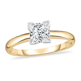 Diamond Solitaire Ring 5/8 ct tw Princess 14K Yellow Gold (I1/I)