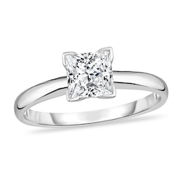 Diamond Solitaire Ring 3/4 ct tw Princess 14K White Gold (I1/I)