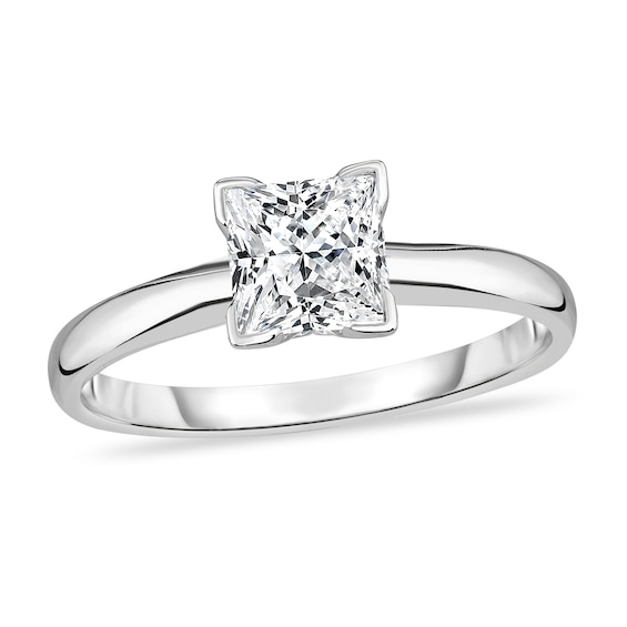 Jared The Galleria Of Jewelry Diamond Solitaire Ring 3/4 Ct Tw Princess 14K White Gold (I1/I)