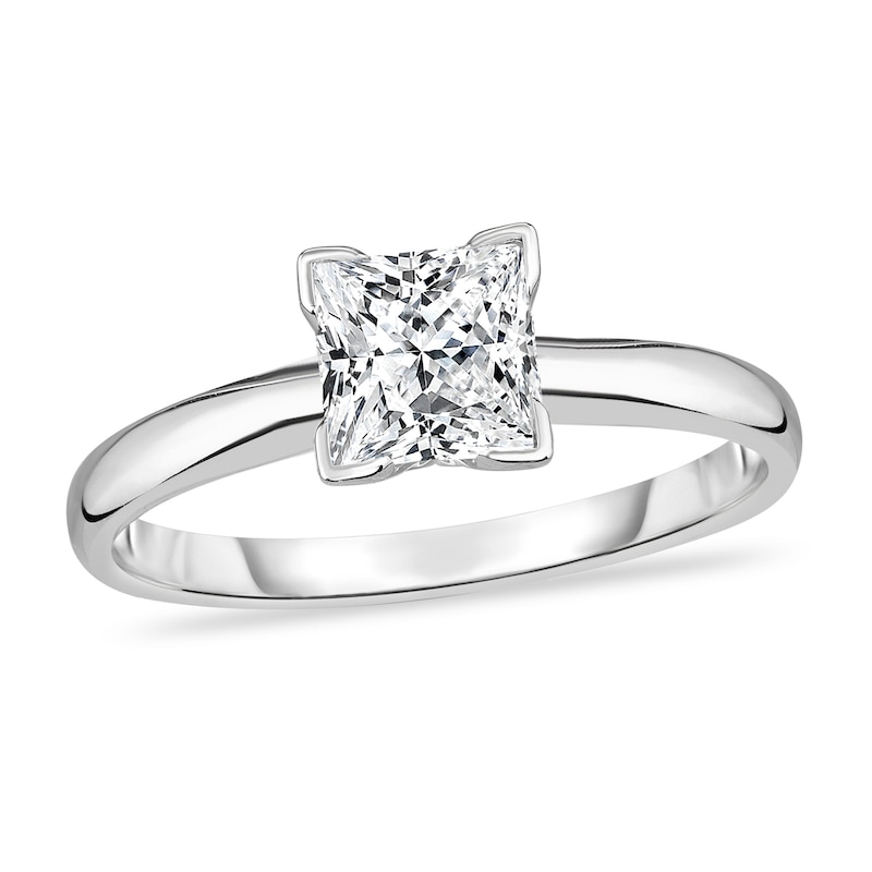 Main Image 1 of Diamond Solitaire Ring 3/4 ct tw Princess 14K White Gold (I1/I)