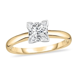 Diamond Solitaire Ring 3/4 ct tw Princess 14K Yellow Gold (I1/I)